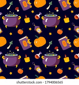 Color halloween pattern, seamless, decorative design, vector illustration