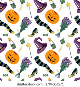 Color halloween pattern, seamless, decorative design, vector illustration