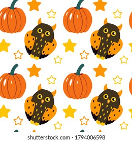 Color halloween pattern, seamless, decorative design, vector illustration