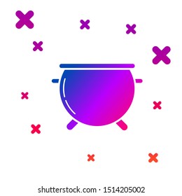 Color Halloween witch cauldron icon isolated on white background. Happy Halloween party. Gradient random dynamic shapes. Vector Illustration