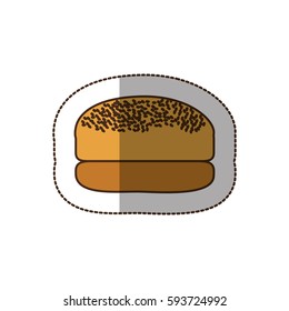 color hamburger bread icon, vector illustraction design image