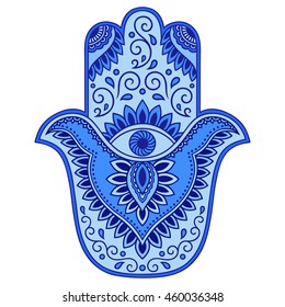 Color Hamsa Hand Drawn Symbol Decorative Stock Vector (Royalty Free ...