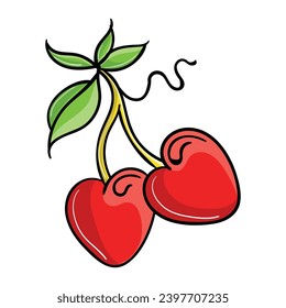 Color hand drawing Cherry vector.
It is suitable for food icon, sign or symbol.