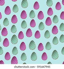 Color hand drawn Easter egg seamless pattern. Vector illustration for greeting card, promotion, poster, article