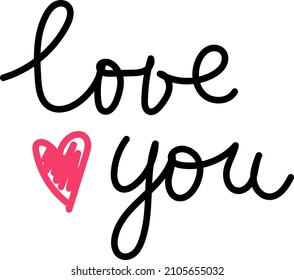 Color hand drawn illustration. Element for St. Valentine's Day greeting cards, stickers and posters