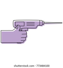 color hand with drill equipment repair service