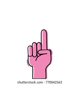 color hand with forefinger gesture symbol communication