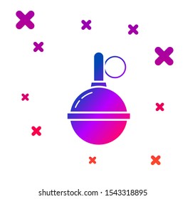 Color Hand grenade icon isolated on white background. Bomb explosion. Gradient random dynamic shapes. Vector Illustration