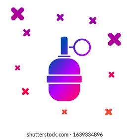 Color Hand grenade icon isolated on white background. Bomb explosion. Gradient random dynamic shapes. Vector Illustration