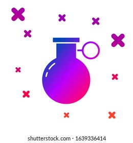 Color Hand grenade icon isolated on white background. Bomb explosion. Gradient random dynamic shapes. Vector Illustration