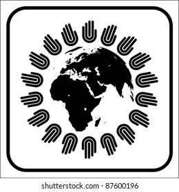 color hand planet connection