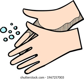 Ilustración vectorial del dibujo de la mano de color