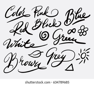 color hand written typography. Good use for logotype, symbol, cover label, product, brand, poster title or any graphic design you want. Easy to use or change color 