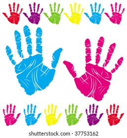 color handprints