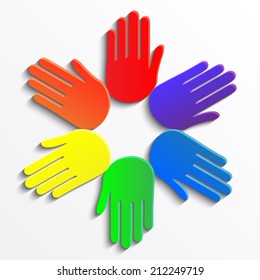 color hands circle/ vector illustration eps10
