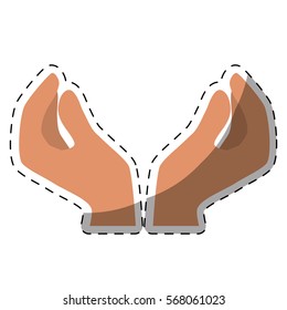 Color hands icon image design, vector illustration
