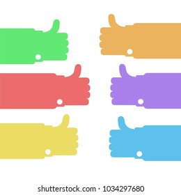 Color hands thumb up design, stock vector illustration