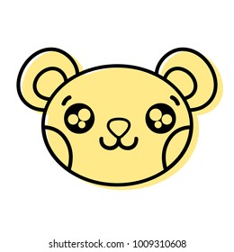color happy bear head cute animal
