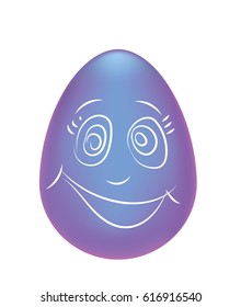 Color happy crazy egg. Easter card. Vector. White isolated background