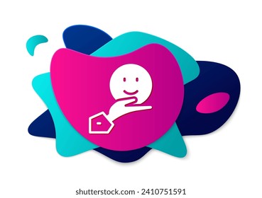 Color Happy friendship day icon isolated on white background. Everlasting friendship concept. Abstract banner with liquid shapes. Vector