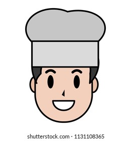 color happy man chef with hat design