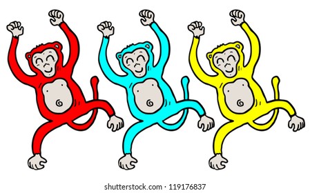 Color happy monkeys
