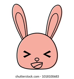 color happy rabbit head wild animal
