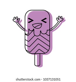 color happy and sweet ice lolly and rainbow kawaii