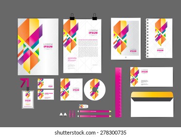 color harmonies corporate identity template  for your business includes CD Cover, Business Card, folder, ruler, Envelope and Letter Head Designs