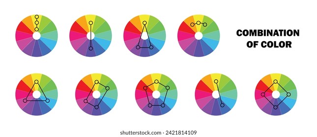 Color harmonies. Color theory. Color systems for graphic designer.