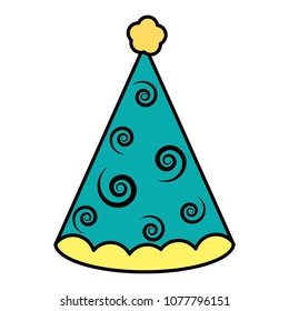 color hat party object with star and spital design