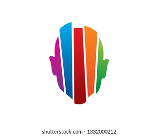 Color Head Logo Template, Icon, Symbol - Vector