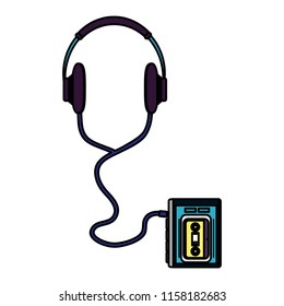 color headphones listen cassette music technology