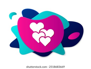 Color Heart icon isolated on white background. Romantic symbol linked, join, passion and wedding. Happy Valentines day. Abstract banner with liquid shapes. Vector