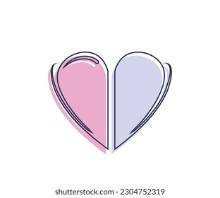 Color Heart Logo Design Illustration