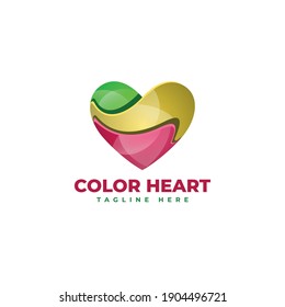 Color Heart Logo Template .