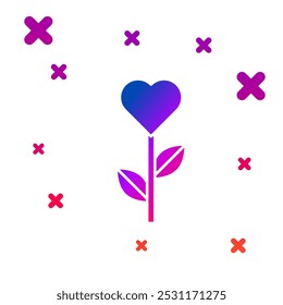 Color Heart shape in a flower icon isolated on white background. Gradient random dynamic shapes. Vector