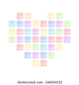 color heart of squares. vector format.