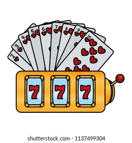 color hearts cards and casino slot machine