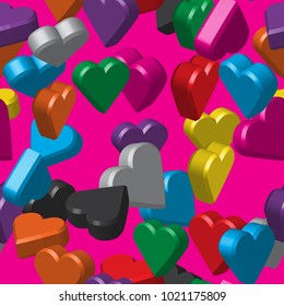 Color Hearts Seamless Pattern
