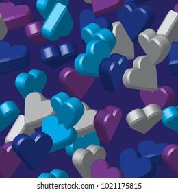 Color Hearts Seamless Pattern