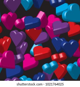 Color Hearts Seamless Pattern
