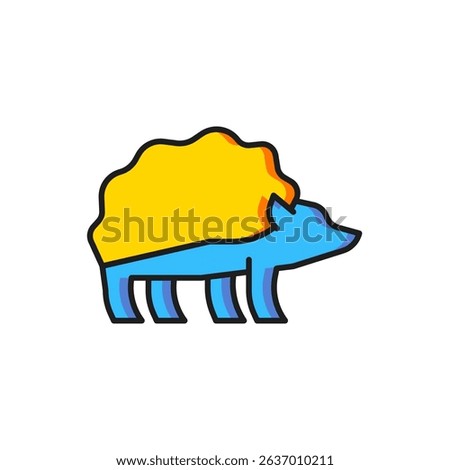 Color Hedgehog icon isolated on white background. Animal symbol. Flat filled outline style with shadow. Vector