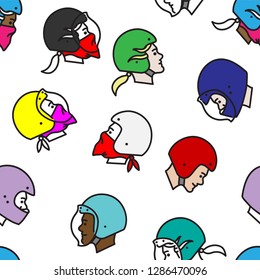 Color helmets cartoon pattern motorcycle 