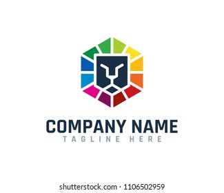Color Hexa Lion Logo Design