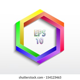 color hexagonal object/ vector illustration eps 10 