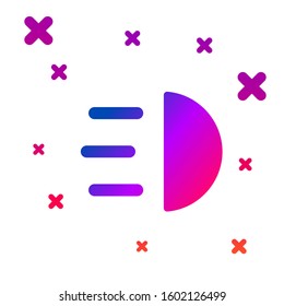 Color High beam icon isolated on white background. Car headlight. Gradient random dynamic shapes. Vector Illustration