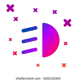 Color High beam icon isolated on white background. Car headlight. Gradient random dynamic shapes. Vector Illustration