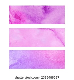 Color highlight stripes, banners drawn with watercolor. Stylish highlight elements for design.