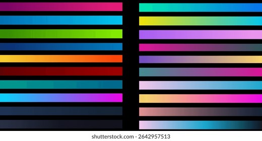 Color highlight stripes, banners drawn with japan markers. Stylish highlight elements for design. Vector highlight marker stroke, spots bright color